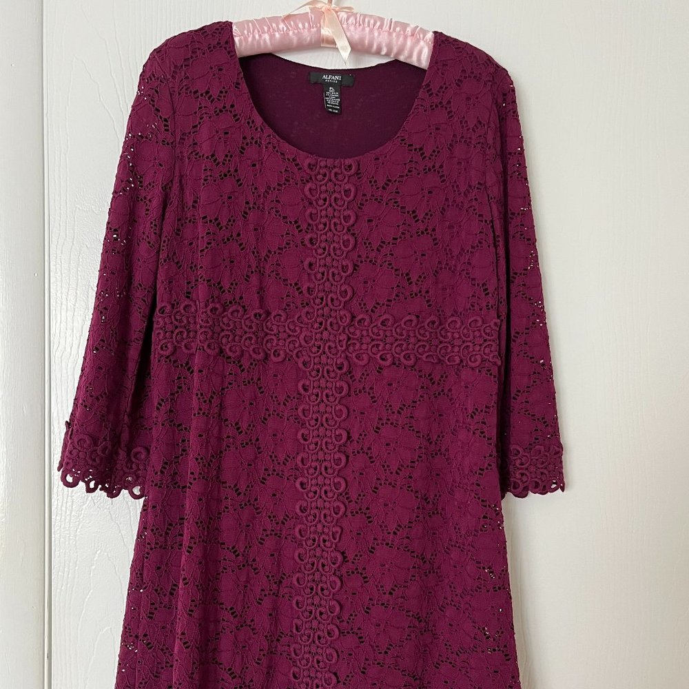 Alfani Crochet Pattern Plum Dress